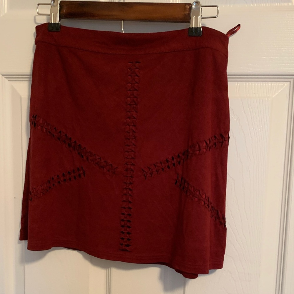 🌸3/$10 - Burgundy Faux-Suede Skirt, Medium